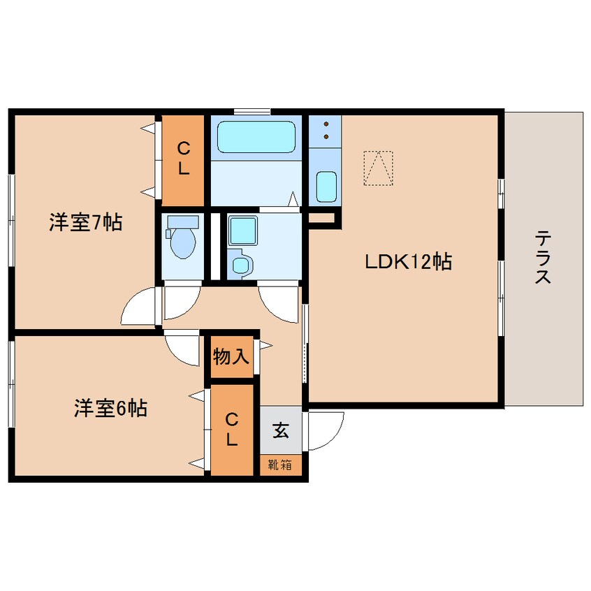 間取図 近鉄難波線・奈良線/近鉄奈良駅 バス10分梅美台7丁目下車:停歩5分 1階 築18年