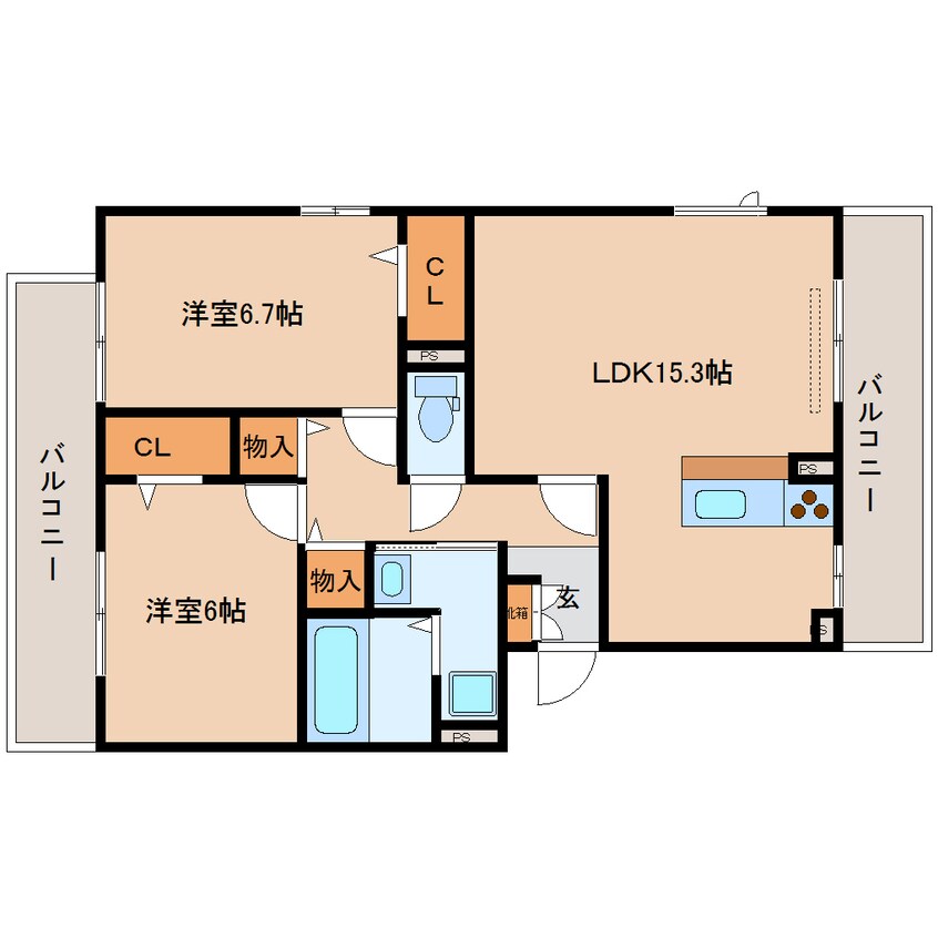 間取図 近鉄難波線・奈良線/近鉄奈良駅 バス18分州見台8丁目下車:停歩4分 3階 築13年