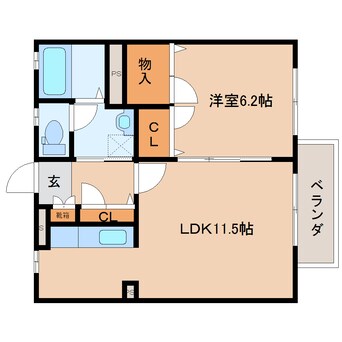 間取図 大和路線・関西本線/加茂駅 徒歩5分 1階 築21年