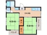 近鉄難波線・奈良線/新大宮駅 徒歩7分 3階 築41年 2Kの間取り