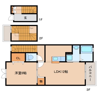 間取図 近鉄難波線・奈良線/近鉄奈良駅 バス21分西九条町下車:停歩2分 3階 築15年