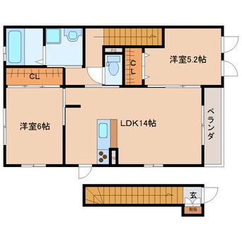 間取図 大和路線・関西本線/奈良駅 バス14分大和ハウス前下車:停歩3分 2階 築13年