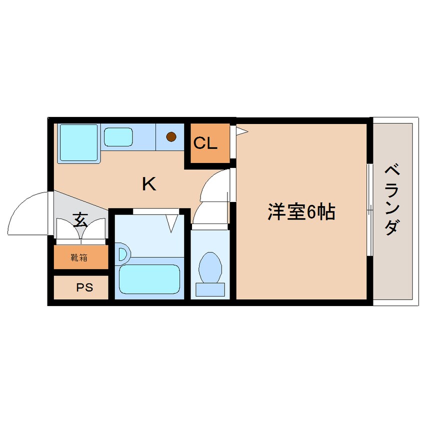 間取図 近鉄難波線・奈良線/近鉄奈良駅 徒歩16分 3階 築31年