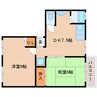 近鉄難波線・奈良線/近鉄奈良駅 バス:10分:停歩3分 2階 築33年 2DKの間取り