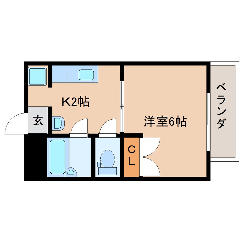 間取図 近鉄難波線・奈良線/新大宮駅 徒歩6分 3階 築35年