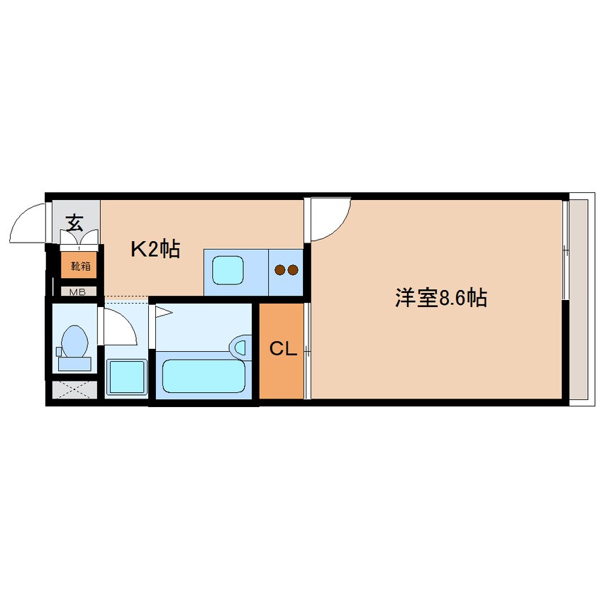 間取図 近鉄難波線・奈良線/新大宮駅 徒歩7分 2階 築13年