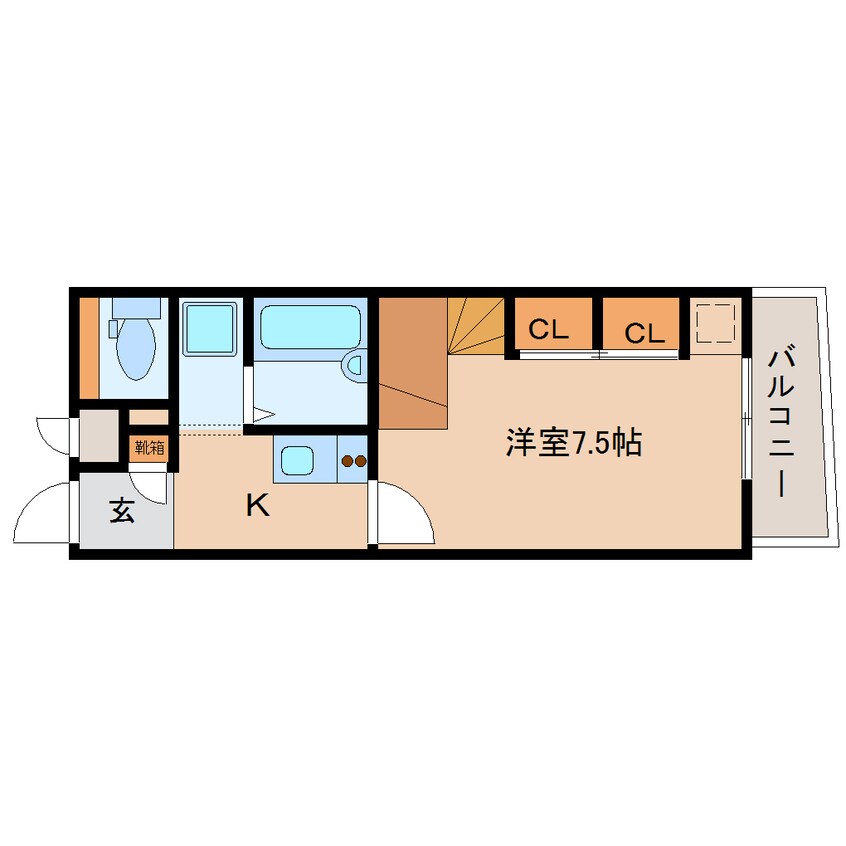 間取図 近鉄難波線・奈良線/新大宮駅 徒歩8分 2階 築22年