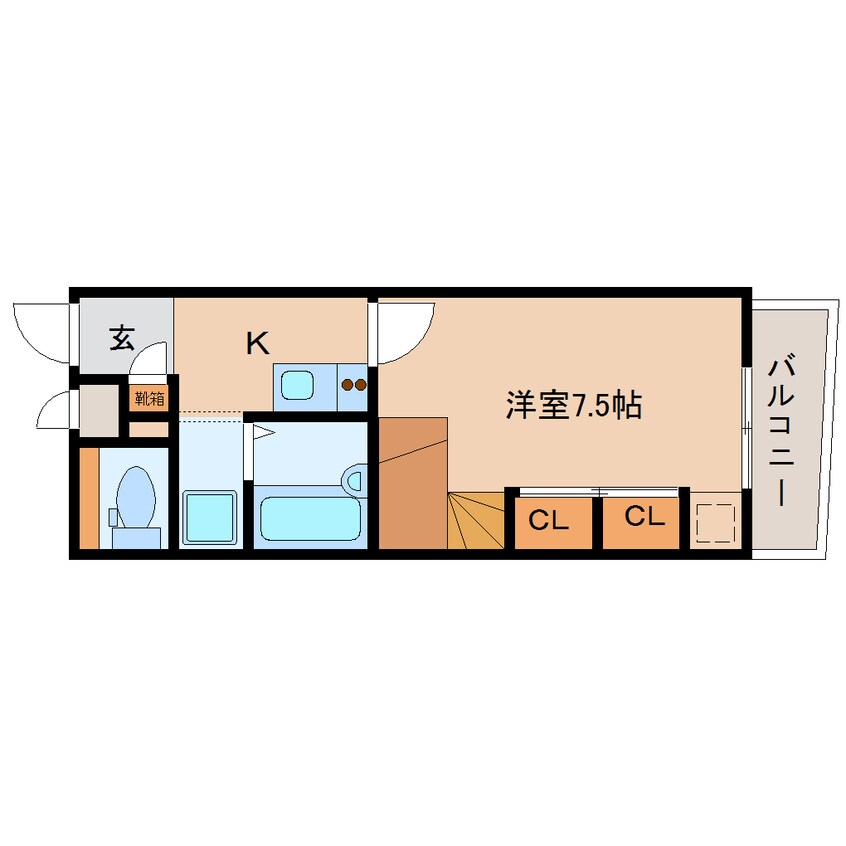 間取図 近鉄難波線・奈良線/新大宮駅 徒歩8分 2階 築22年