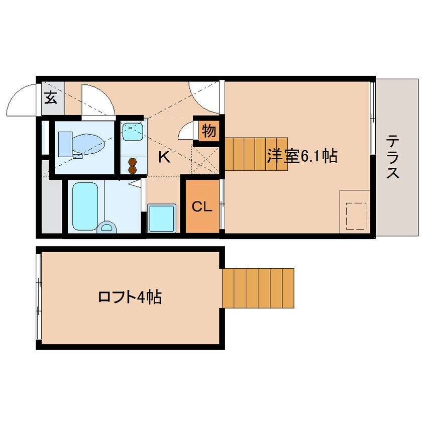 間取図 近鉄難波線・奈良線/新大宮駅 徒歩5分 1階 築15年