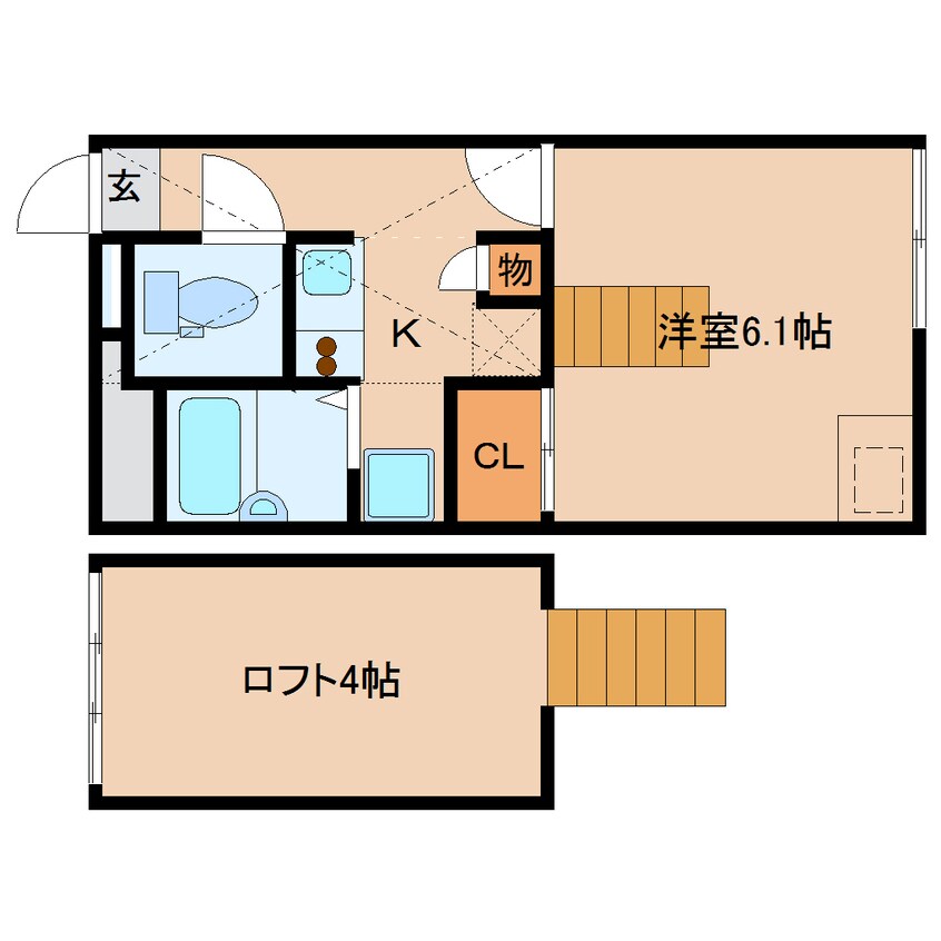 間取図 近鉄難波線・奈良線/新大宮駅 徒歩5分 2階 築15年