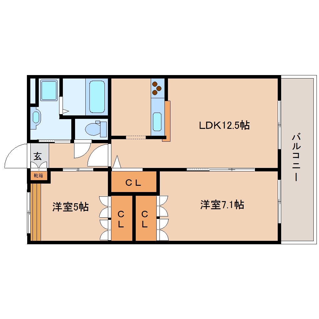 間取り図 近鉄難波線・奈良線/近鉄奈良駅 バス15分梅美台5丁目下車:停歩1分 1階 築12年