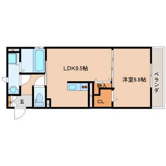 間取図 近鉄難波線・奈良線/近鉄奈良駅 徒歩9分 3階 築12年