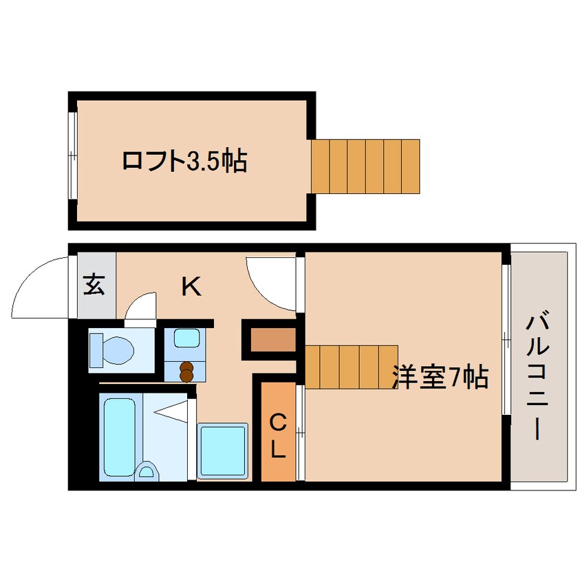 間取図 大和路線・関西本線/平城山駅 徒歩3分 2階 築17年