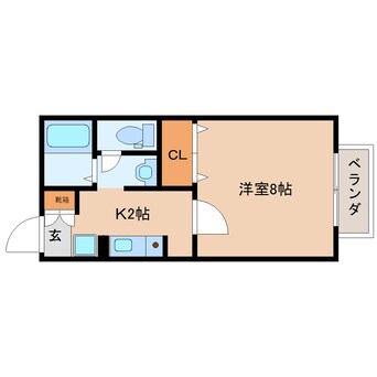 間取図 近鉄難波線・奈良線/近鉄奈良駅 バス10分辰市農協下車:停歩4分 1階 築25年