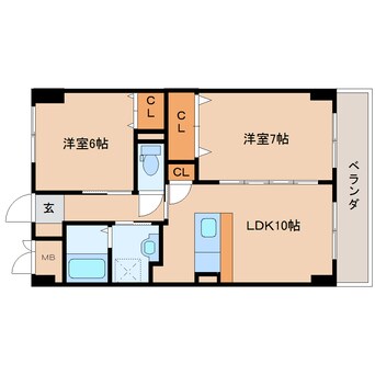 間取図 奈良線/奈良駅 徒歩11分 2階 築11年