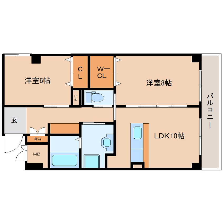 間取図 奈良線/奈良駅 徒歩11分 2階 築11年