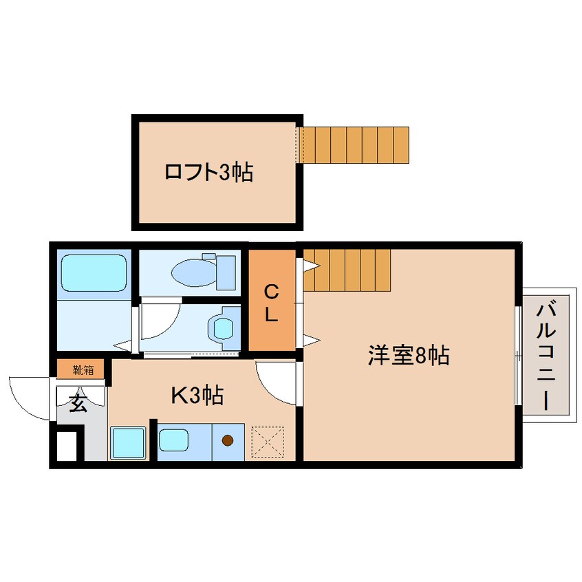 間取図 近鉄難波線・奈良線/近鉄奈良駅 バス10分南方町下車:停歩4分 2階 築23年