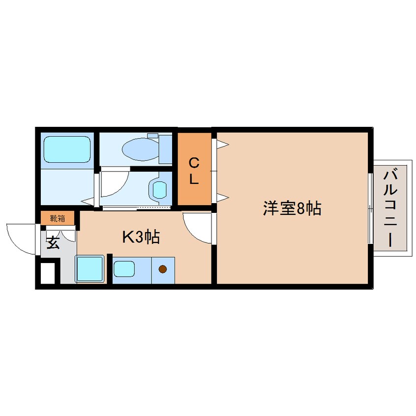 間取図 近鉄難波線・奈良線/近鉄奈良駅 バス10分南方町下車:停歩4分 2階 築23年