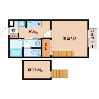 間取図 近鉄難波線・奈良線/近鉄奈良駅 バス10分南方町下車:停歩4分 2階 築23年