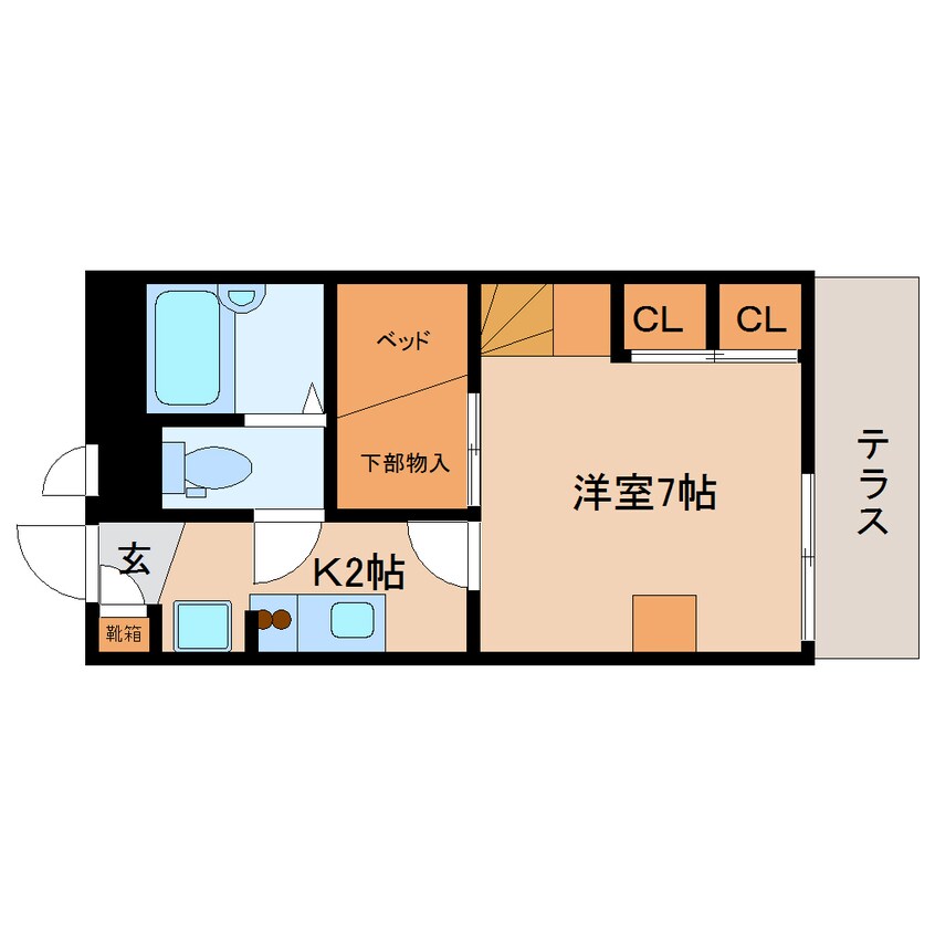 間取図 近鉄難波線・奈良線/新大宮駅 徒歩13分 1階 築17年