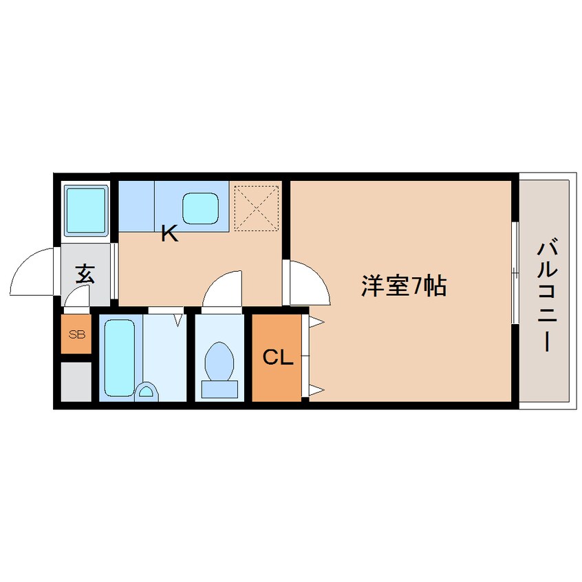 間取図 近鉄難波線・奈良線/近鉄奈良駅 バス13分護国神社下車:停歩5分 1階 築24年