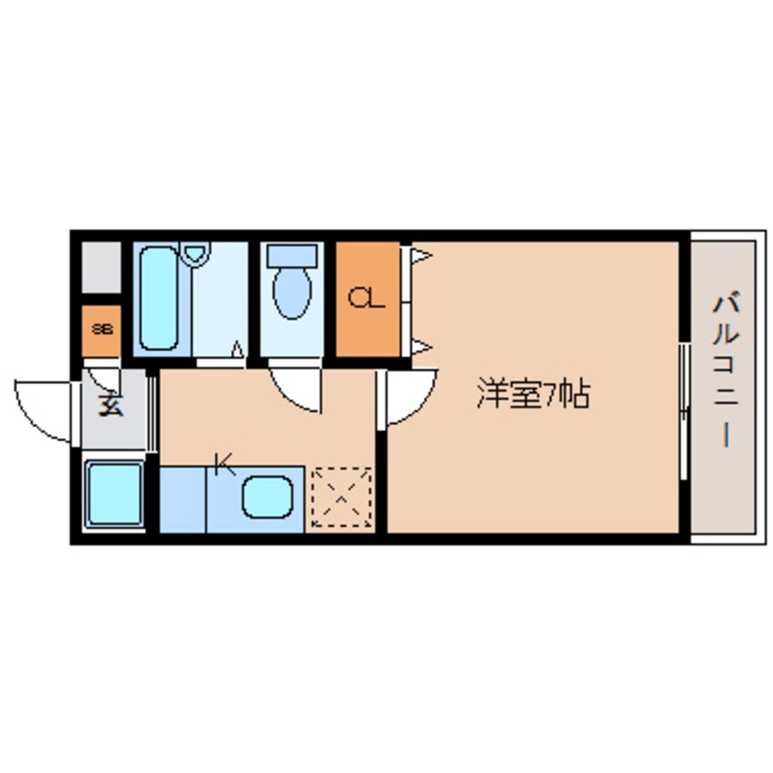 間取図 近鉄難波線・奈良線/近鉄奈良駅 バス13分護国神社下車:停歩5分 1階 築24年