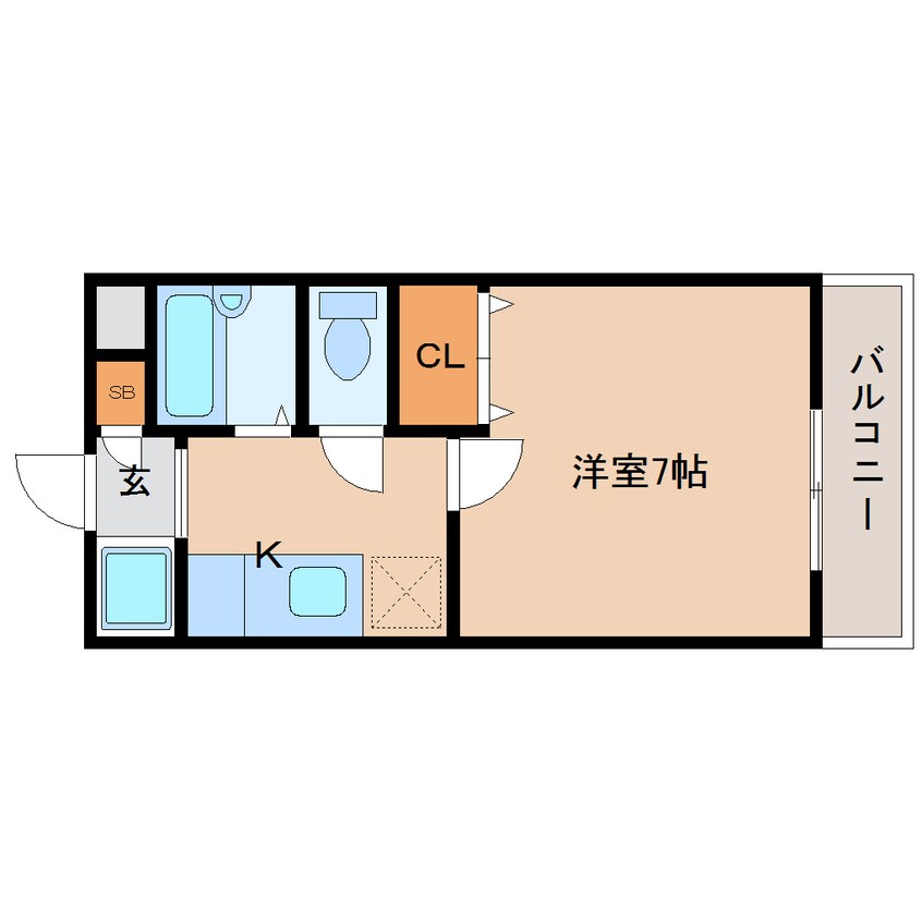 間取図 近鉄難波線・奈良線/近鉄奈良駅 バス13分護国神社下車:停歩5分 1階 築24年