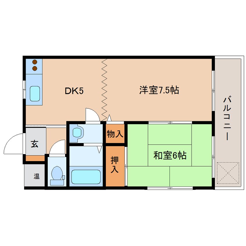 間取図 大和路線・関西本線/木津駅 徒歩4分 1階 築19年