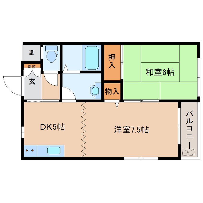 間取図 大和路線・関西本線/木津駅 徒歩4分 2階 築19年