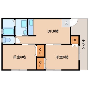 間取図 大和路線・関西本線/加茂駅 徒歩7分 1階 築34年