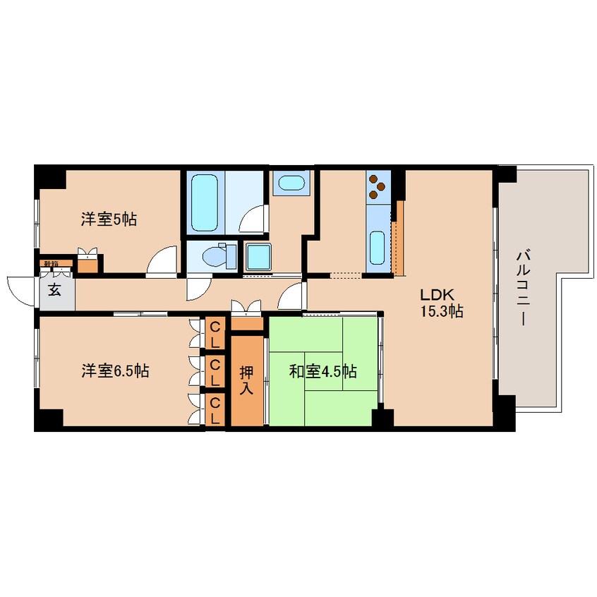 間取図 近鉄難波線・奈良線/近鉄奈良駅 徒歩3分 3階 築10年