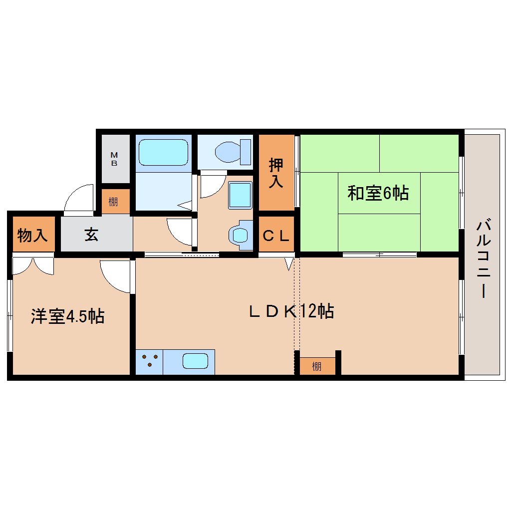 間取り図 大和路線・関西本線/奈良駅 徒歩19分 2階 築33年