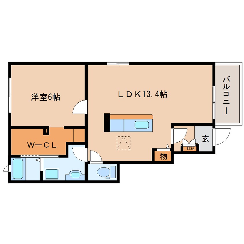 間取図 大和路線・関西本線/木津駅 徒歩23分 1階 築8年