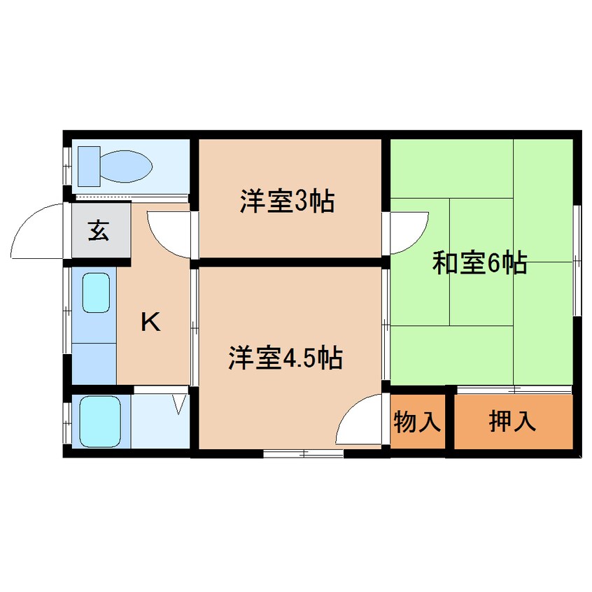 間取図 近鉄難波線・奈良線/近鉄奈良駅 徒歩13分 1階 築52年