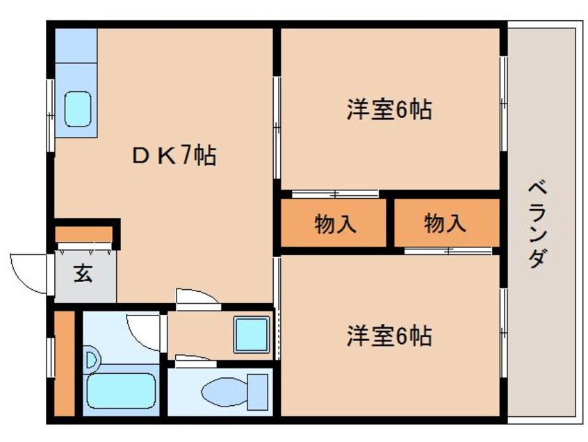 間取図 奈良線/奈良駅 バス9分永井町下車:停歩7分 3階 築36年