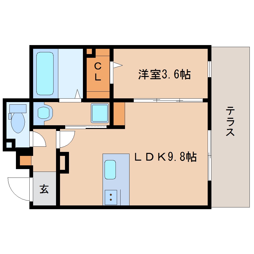 間取り図 近鉄難波線・奈良線/新大宮駅 徒歩4分 1階 築9年