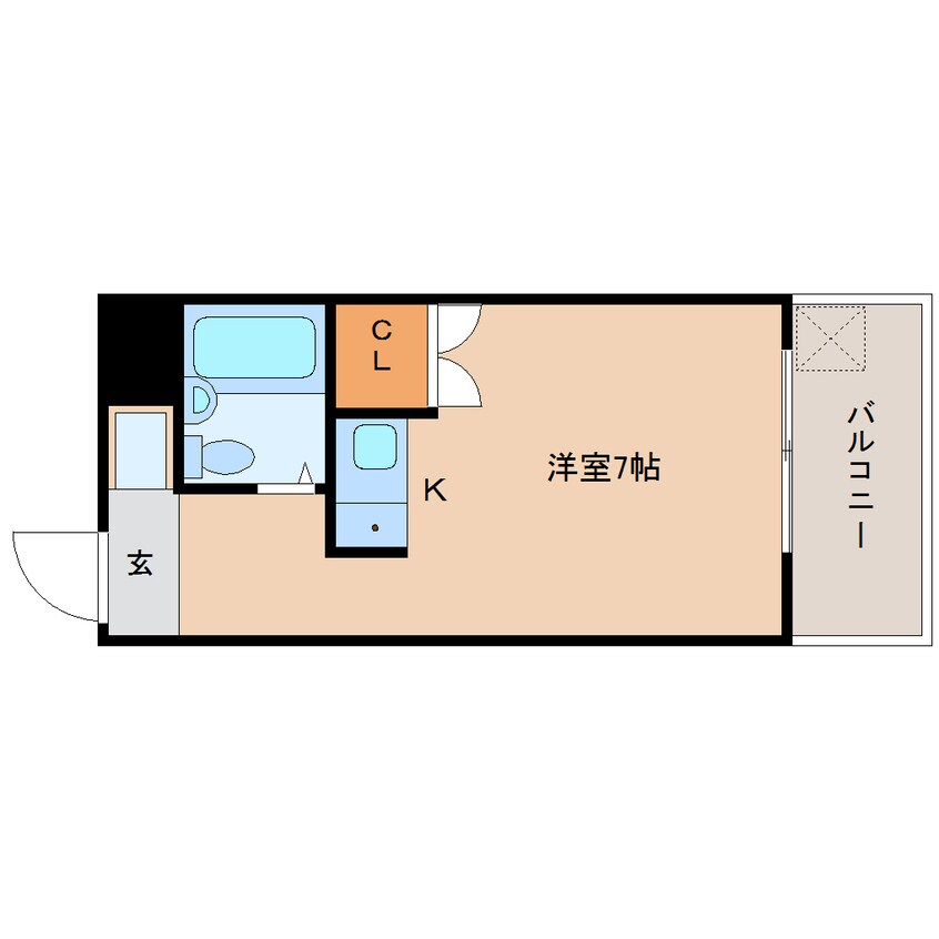 間取図 奈良線/奈良駅 徒歩6分 7階 築34年