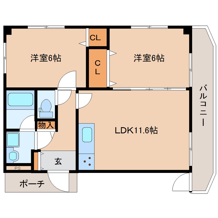 間取図 大和路線・関西本線/木津駅 徒歩20分 1階 築34年