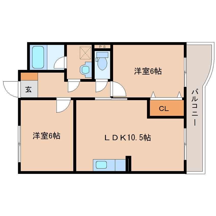 間取図 近鉄難波線・奈良線/新大宮駅 徒歩12分 1階 築30年
