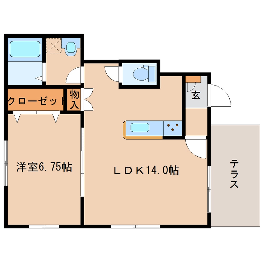 間取図 大和路線・関西本線/奈良駅 徒歩15分 1階 築8年