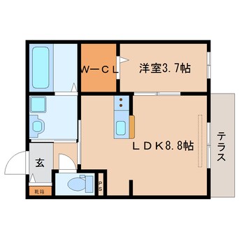間取図 近鉄難波線・奈良線/近鉄奈良駅 徒歩9分 1階 築8年
