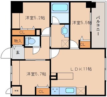 間取図 奈良線/奈良駅 徒歩7分 2階 築6年