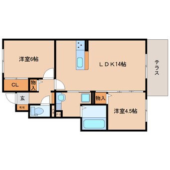 間取図 大和路線・関西本線/奈良駅 バス15分西九条下車:停歩4分 1階 築6年