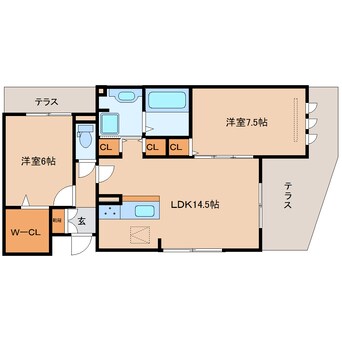 間取図 大和路線・関西本線/奈良駅 徒歩7分 1階 築6年