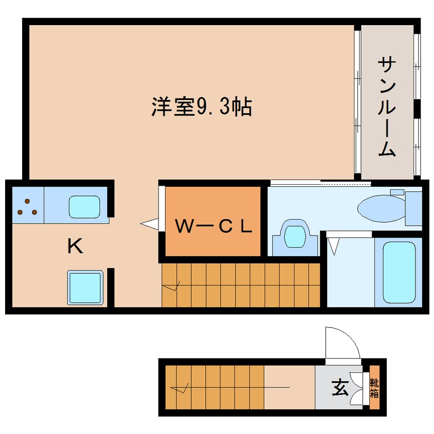 間取図 近鉄難波線・奈良線/新大宮駅 徒歩13分 2階 築10年