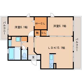 間取図 近鉄難波線・奈良線/近鉄奈良駅 バス14分北神殿下車:停歩5分 1階 築5年