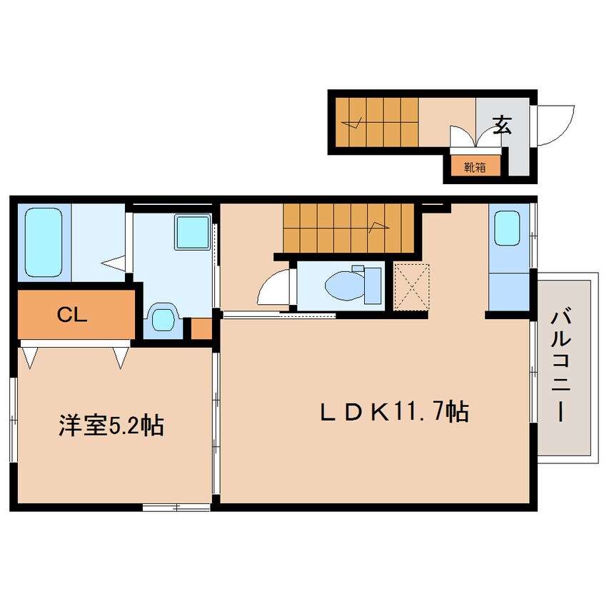 間取図 奈良線/木津駅 徒歩9分 2階 築5年