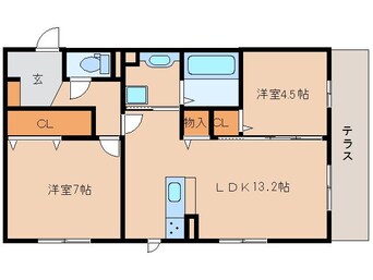 間取図 近鉄難波線・奈良線/新大宮駅 徒歩12分 2階 築6年