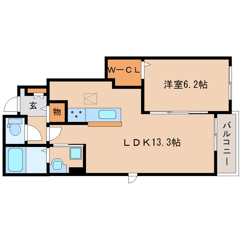 間取図 学研都市線<片町線>・JR東西線/木津駅 徒歩17分 1階 築6年