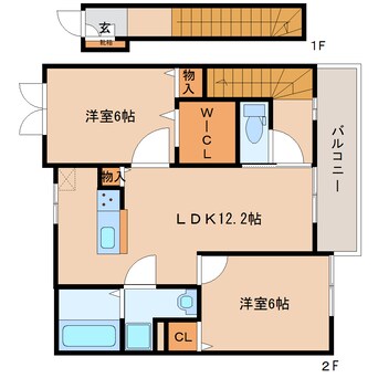 間取図 奈良線/木津駅 徒歩14分 2階 築4年